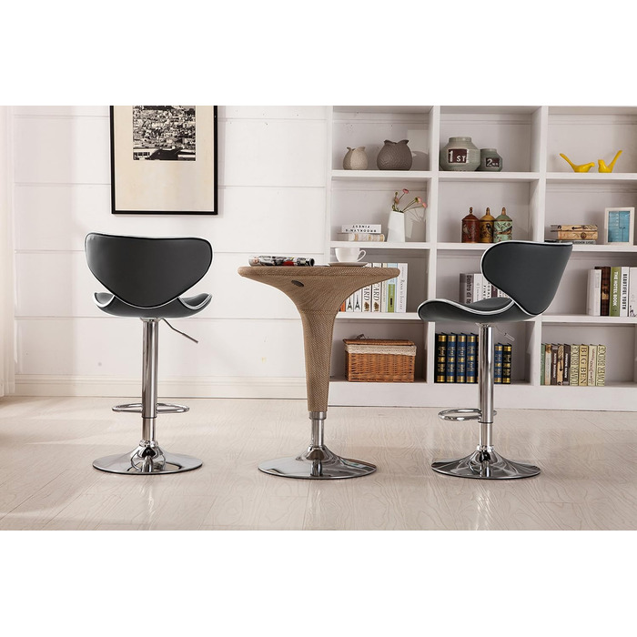 Барний стілець Roundhill Furniture Masaccio з оббивкою з штучної шкіри, поворотний, з регулюванням висоти, сірий, набір 2 шт.
