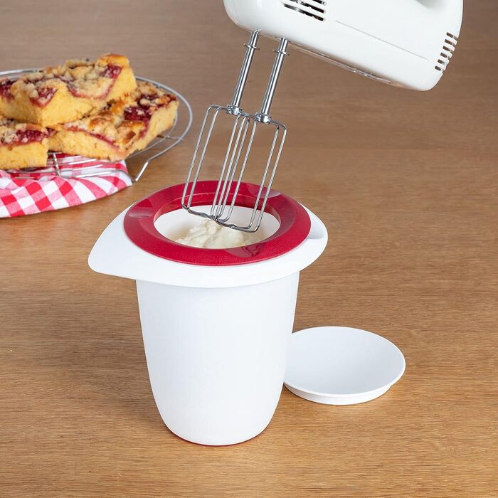Набір для випічки Westmark Back-Set 4 шт. з мисками, вінчиком, мірною склянкою та скребком/роз’єднувачем для випічки, пластик, білий/червоний/прозорий, 315522E7