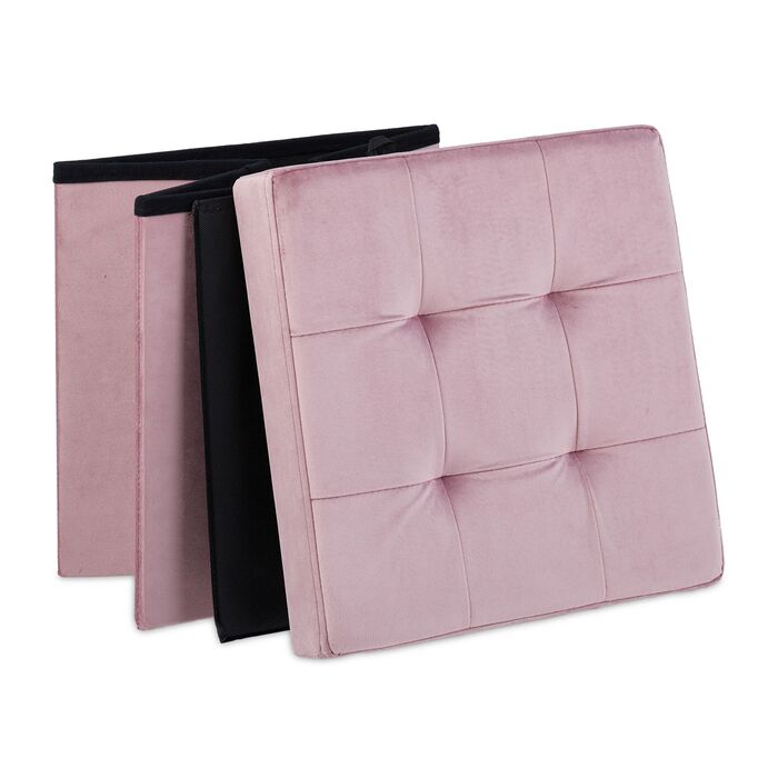 Relaxdays Rosa - Пуф з оксамиту