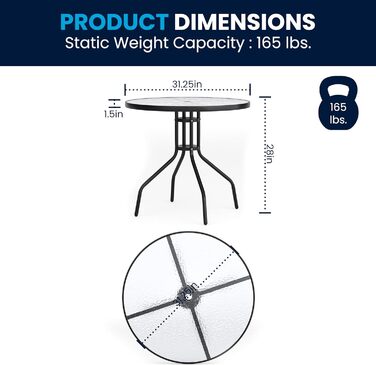 Садовий набір меблів Flash Furniture Nantucket 6 предметів коричневий: стіл, парасоля та 4 складані стільці (чорні)