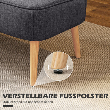 Диван на дво місць, м'яке оббиття, легкий у догляді матеріал, витримує до 220 кг, розміри 117 x 56,5 x 77 см, темно-сірий