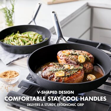 Набір сковорідок GreenPan GP5: антипригарне покриття, кераміка, 24.1 та 27.9 см, 2 шт.