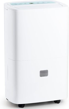 Електричний осушувач повітря для дому: 65л/день, автоматичний режим, 4.5л бак з шлангом для зливу, тихий осушувач для підвалу, офісу, спальні, ванної кімнати, квартири, кухні до 120м², чорний та білий (білий)