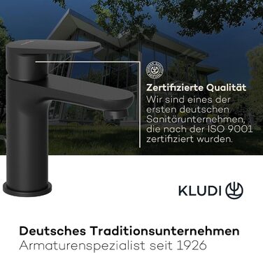 Змішувач для ванної кімнати KLUDI-X1 низького тиску з виливом 95 см, водозберігаючий, з керамічним картриджем, чорний матовий, з 3 штуцерами (для бойлера)