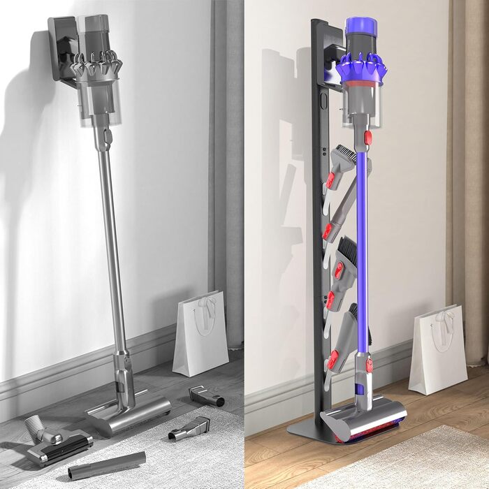 Підставка для пилососа OUTBROS для Dyson V15-V6, підлогова підставка та тримач для аксесуарів, чорна