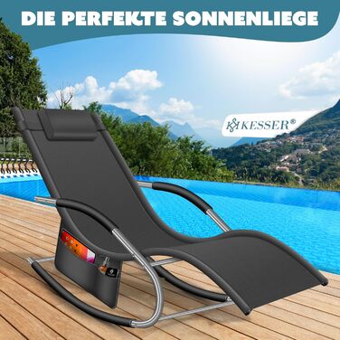 Крісло-шезлонг KESSER® для саду | Зручне крісло-гойдалка | Стійке до погодних умов | Макс. 150 кг
