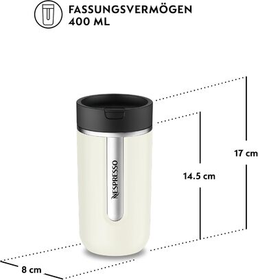 Термокружка Nespresso Travel Mug Small Sage Green 300 мл - Зелений салат, з кришкою, з нержавіючої сталі, для кави, чаю, матча