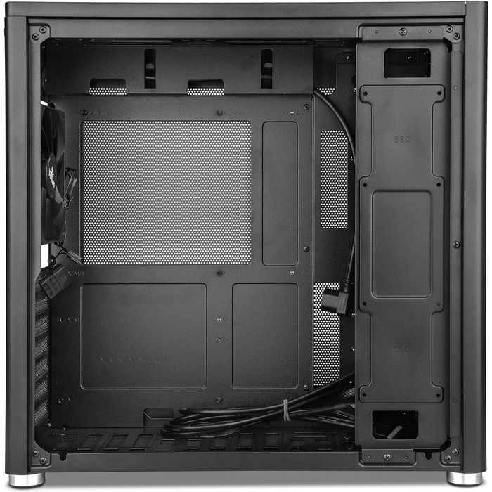 YEYIAN Hussar Plus Full Tower корпус для ПК з прозорою скляною боковиною, сумісний з ATX, Micro ATX, Mini ITX, з вентилятором 120 мм