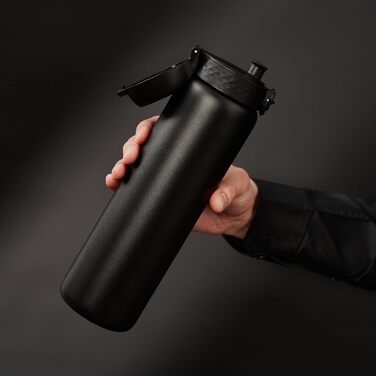 Пляшка для води з нержавіючої сталі з вакуумною ізоляцією, 1 літр, 920 мл, герметична, відкривання однією рукою, надійне замикання, можна мити в посудомийній машині, ручка для перенесення, міцна, ідеально підходить для спорту та йоги OneTouch 2.0 Black