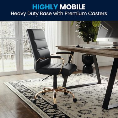 Офісний крісло Flash Furniture - крісло для шефа, біле шкіряне, з червоно-золотим каркасом, 61x58,5x103,5 см