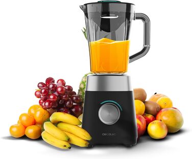 Стаціонарний блендер Cecotec Power Black Titanium 2500MAX Go - 2500 Вт, титанове покриття, 1.8 л, 5 швидкостей, пляшка