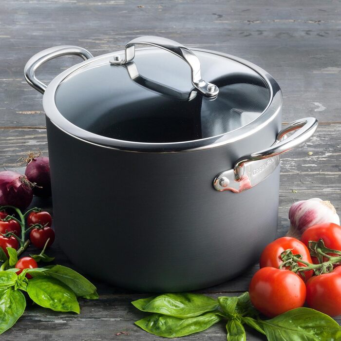 GreenPan Barcelona: Супниця з нержавіючої сталі з керамічним антипригарним покриттям, 28 см, 9.1 л, з кришкою, індукція, безпечна для здоров'я, PFAS Free