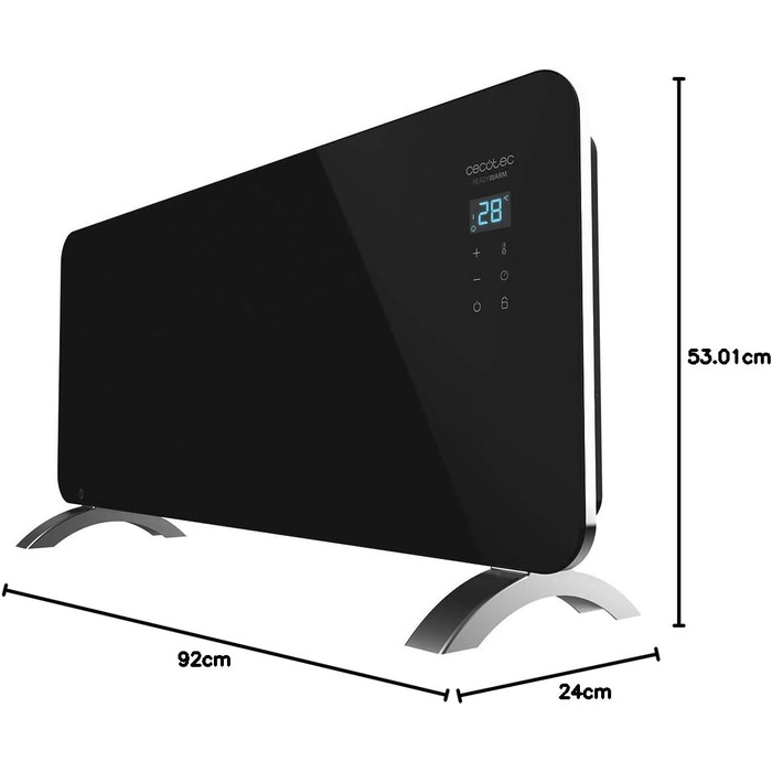 Конвектор електричний Cecotec Ready Warm 6770 Crystal Connection, 2000 Вт, WiFi, термостат, таймер, для ванної кімнати (IP24), чорний