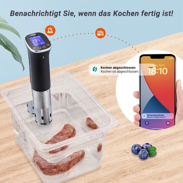 Су-від кухонний нагрівач ISV-300W з Wi-Fi | Професійний су-від для приготування їжі, точна температура ±0,1°C, IPX7 водонепроникність, APP-рецепти