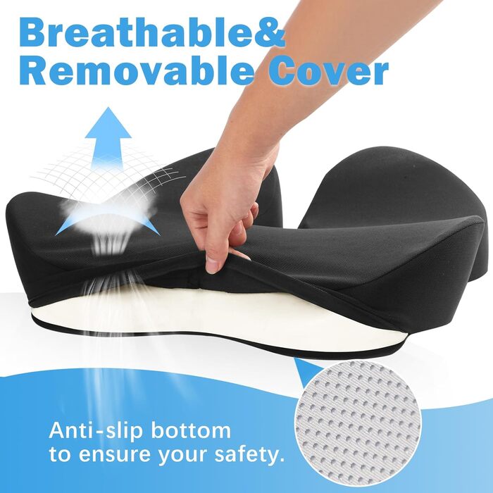 Подушка для офісного крісла Firhuza Memory-Sitzkissen: ергономічна, для полегшення болю в спині та ішіасу, з memory foam