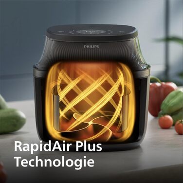Фритюрниця Philips Airfryer 3000 Series 7.2 л з віконцем, 16-в-1, RapidAir Plus, видалення жиру, легке очищення, додаток HomeID