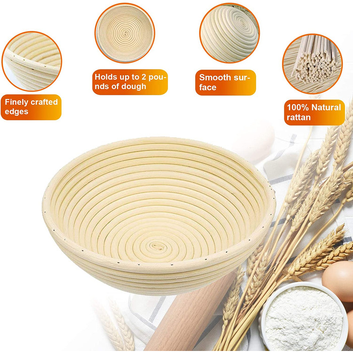 Набір для закваски, 11 предметів: гніт для хліба, гніт для хліба круглий 23 см, повний набір аксесуарів для випікання хліба, набір для випікання хліба, великий подарунок для початківців та досвідчених пекарів (гніт для хліба круглий 23 см)