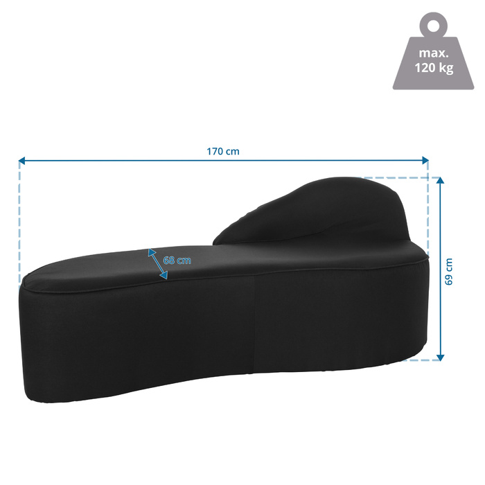 Диван для відпочинку / Диван для прийому гостей BARACOA, тканина чорного кольору, hjh OFFICE