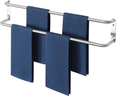 Тримач для рушників подвійний з нержавіючої сталі 304, 80 см, для ванної кімнати та кухні