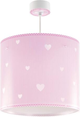 Рожевий дитячий стельовий світильник з сердечками
