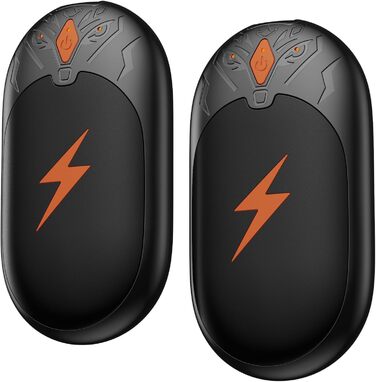 Електричні грілки для рук 2 шт. - ультралегкі, багаторазові, з USB-зарядкою, 3 режими нагріву, до 24 годин роботи, для активного відпочинку взимку (чорні, магнітні)