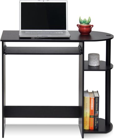 Комп'ютерний стіл/письмовий стіл Furinno, еспресо/чорний, 80 x 73 x 40 см