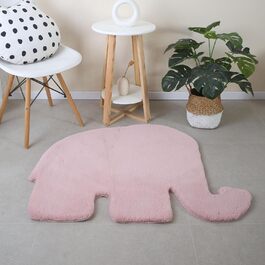 Дитячий килимок SIMPEX Shaggy Elephant Shape 80 х 100 см Pink Runner - Kuntsfur Килимок для дитячої Ігровий килимок антиалергенний і екстра м'який - Килимки для дитячої кімнати для хлопчика і дівчинки Дитячий килимок