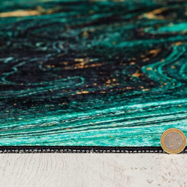 Сучасний Мазовецький килим з коротким ворсом, мармуровий малюнок, 160x230 см, зелений/40560