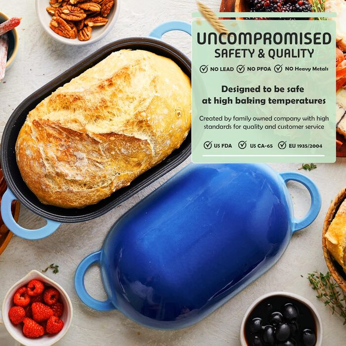 Набір для приготування хліба ручної роботи LoafNest: Dutch Oven з чавуну (2 літри) та силіконовий вкладиш. (Тільки горщик, без вкладиша)