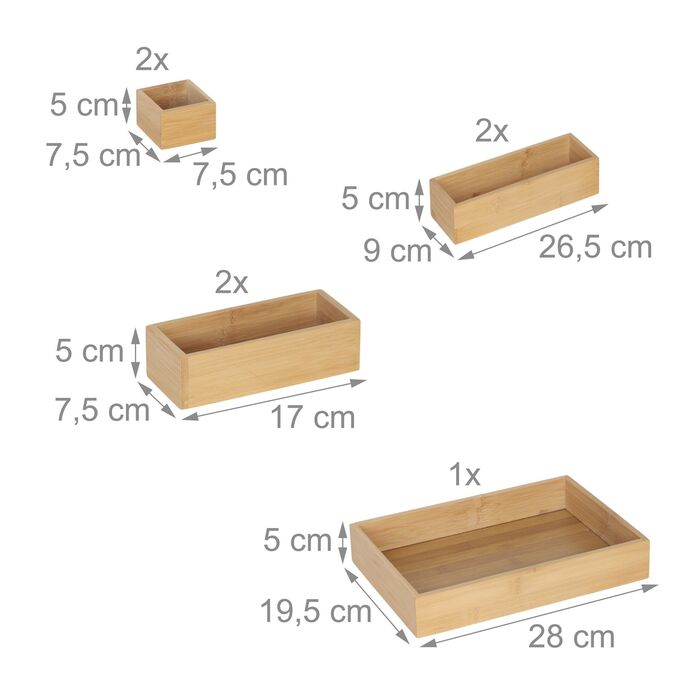 Система організації ящиків Relaxdays, 7 частин