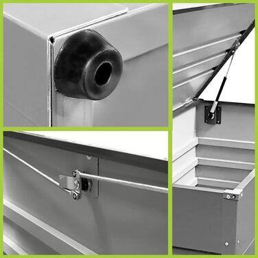 Водонепроникна садова скриня Grindi Morus 400л для подушок, інструментів, зберігання на балкон, терасу, в садок - сіра