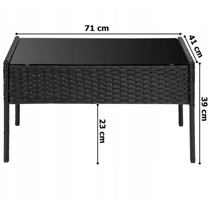 Комплект садових меблів з техноротанга eHokery Magnolia, чорний, 4 предмети