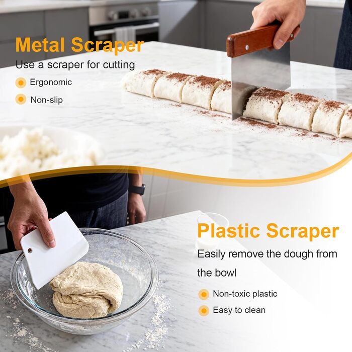 Набір для випікання хліба Gärkorb, повний комплект аксесуарів для випікання хліба (23см круглий & 25см овальний), скребок для тіста, льняний вкладиш, мішалка для тіста & лопатка для хліба. Набір для випікання хліба для початківців та професіоналів