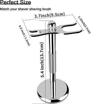 Чоловічий набір для гоління GRUTTI, тримач для щітки 2-в-1, підставка з нержавіючої сталі, вкл. стаканчик для гоління, безпечна підставка для гоління (Silver-05)