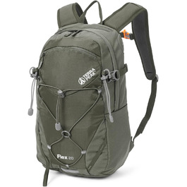 Туристичний рюкзак Terra Peak 20L Flex 20 Premium (маленький) з вентиляцією спини, системою гідратації та дощовиком - Трекінговий рюкзак з дихаючого поліестеру 3D Air Mesh - Рюкзак для активного відпочинку з поясним ременем 20 літрів оливково-зелений