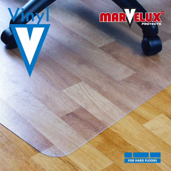 Прозорий вініловий килимок Marvelux для захисту підлоги, 116x130 см, прямокутний, для офісного крісла, без фталатів, підкладка під стілець, для твердих підлог, різні розміри