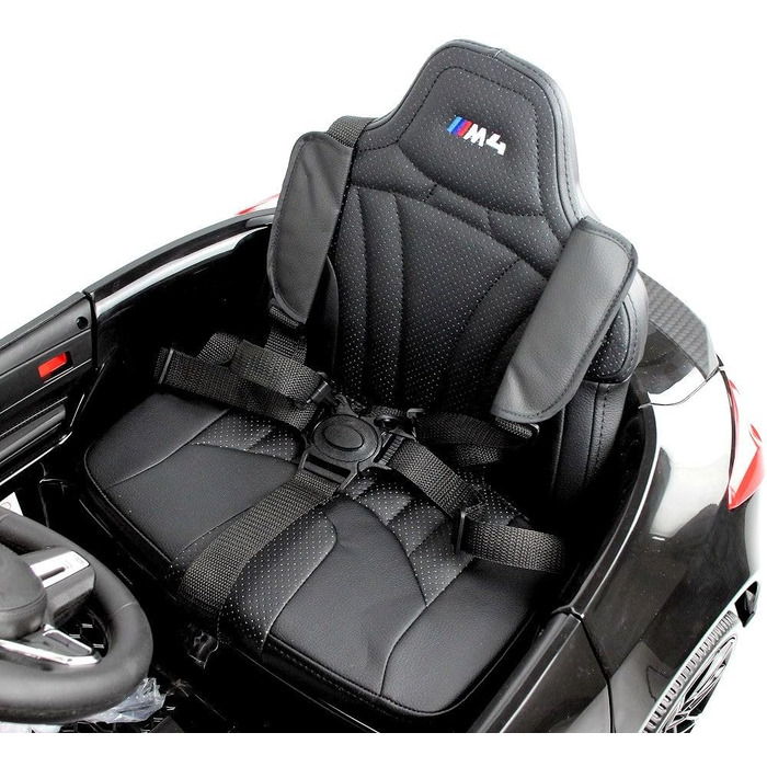 Дитячий електромобіль BMW M4 MPower 90W, EVA колеса, шкіряне сидіння, 12V 10Ah, Bluetooth, пульт, червоний