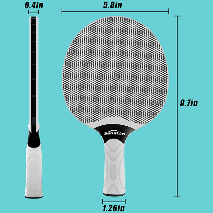 Набір ракеток для настільного тенісу Senston, професійні ракетки для настільного тенісу з 3 м'ячами, гумовий набір для пінг-понгу (чорно-білий)
