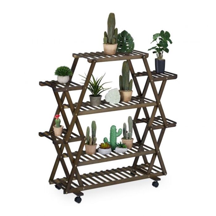 Relaxdays Plant Shelf Бамбук темно-коричневий