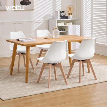 Стільці для їдальні WOLTU, набір 2 шт, з обертанням, з масиву дерева та штучної шкіри, до 100 кг, сучасний дизайн