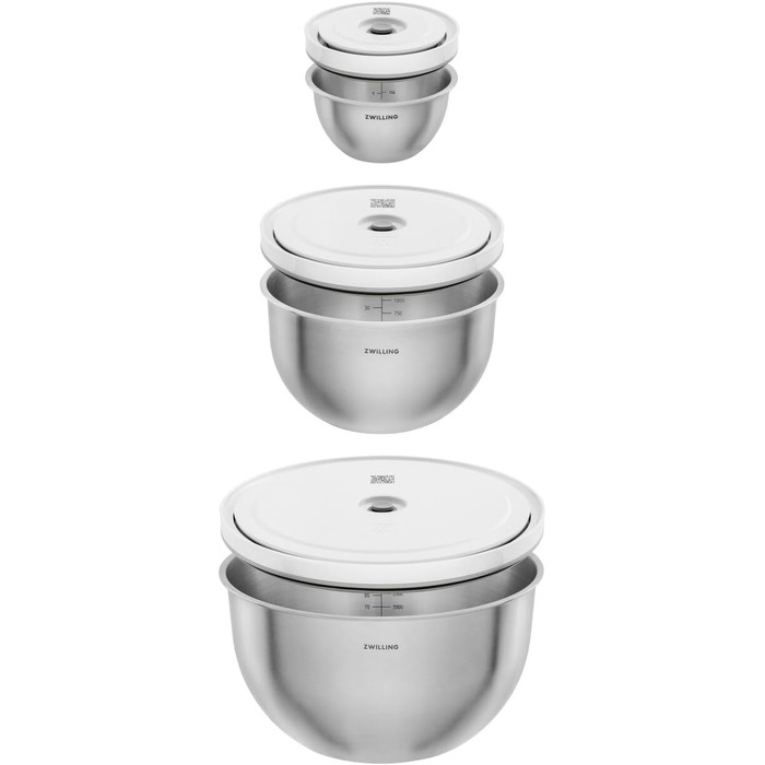 Набір ZWILLING Fresh & Save: контейнери для зберігання продуктів з вакуумним насосом, 9 шт., нержавіюча сталь, M-18 см, L-24 см