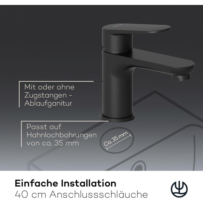 Змішувач для ванни KLUDI-X1 з ручкою-витяжкою, висота зливу 75 мм, хромований, з виливним водозбіром, для ванни, керамічний картридж, акумулятор, чаша для води з підключеннями (S, чорний матовий)