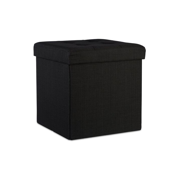 Relaxdays Складний табурет з місцем для зберігання, льон