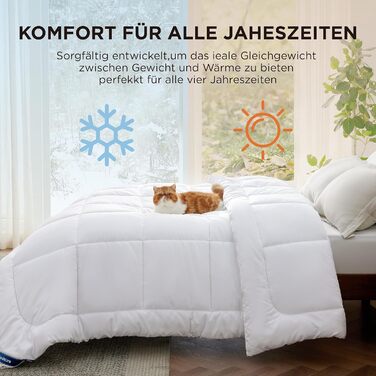 Ковдра BEDSURE 135x200 см - чотирисезонна, для алергіків, біла, 300 GSM, Oeko-Tex сертифікат