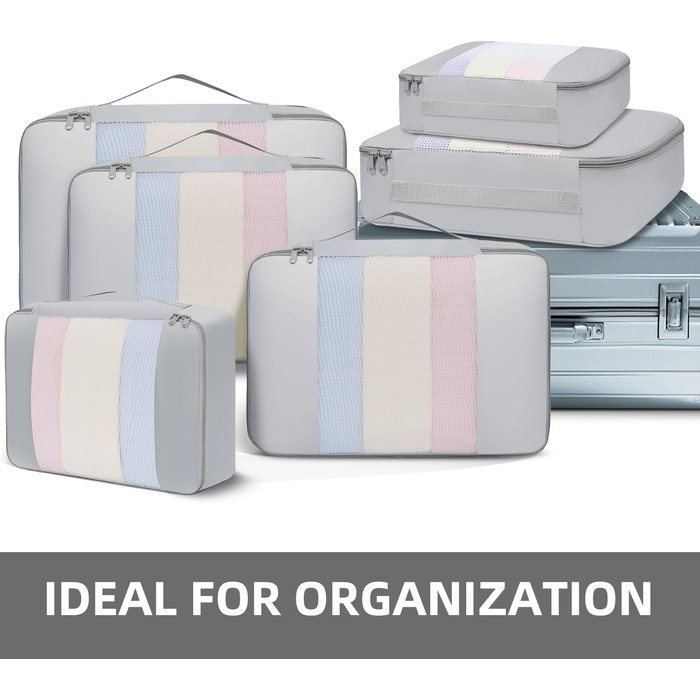 Набір органайзерів для одягу в дорогу BAGAIL, 10 шт., дорожні компресійні куби для пакування речей у валізу та ручну поклажу, рожевий
