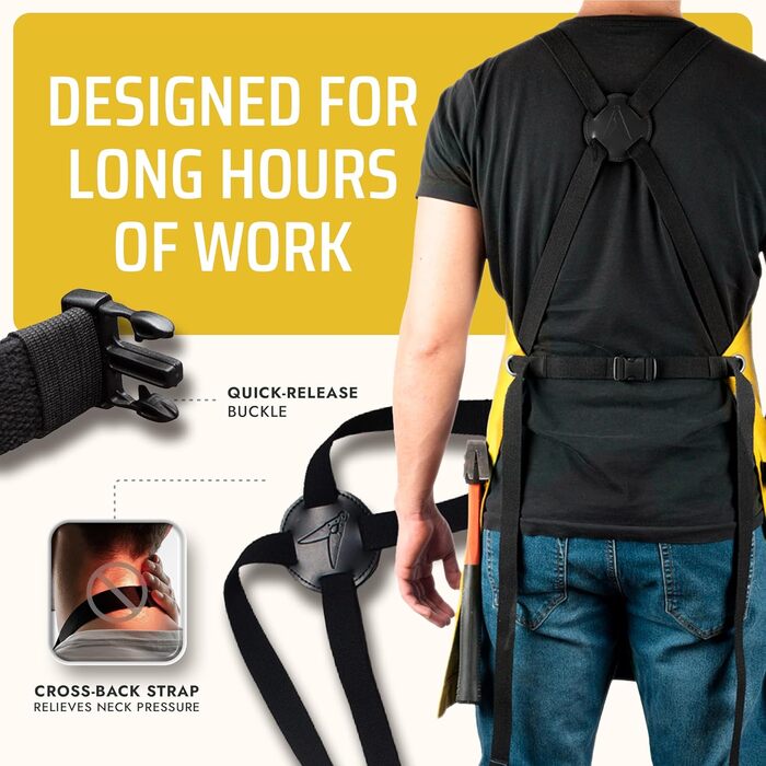 Фартух Asaya для жінок та чоловіків + рушник та відкривачка для пляшок – 284 мл, канвас, жовтий