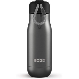 Пляшка для води Zoku 350 мл, нержавіюча сталь, 6,7 x 6,7 x 21 см (сірий)