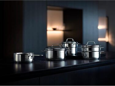 Пароварка WMF Mini з металевим кришкою 1,5л, Cromargan нержавіюча сталь, індукція, компактна, для невеликих порцій та одноосібних домогосподарств, підходить для овочів