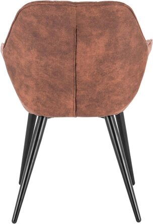 Стільці для їдальні WOLTU, комплект з 1 шт., для кухні, вітальні, м'які з підлокітниками, металеві ніжки, тканинний, коричневий