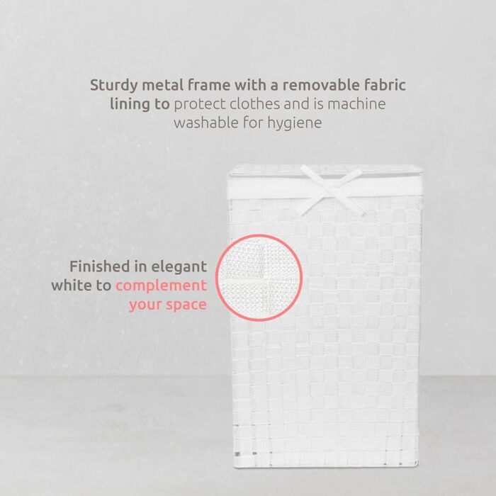 Кошик для білизни RAN6891 Stan з кришкою, ручками, плетіння з металевим каркасом, знімний вкладиш з льону, 30 x 30 x 50 см, Коричневий